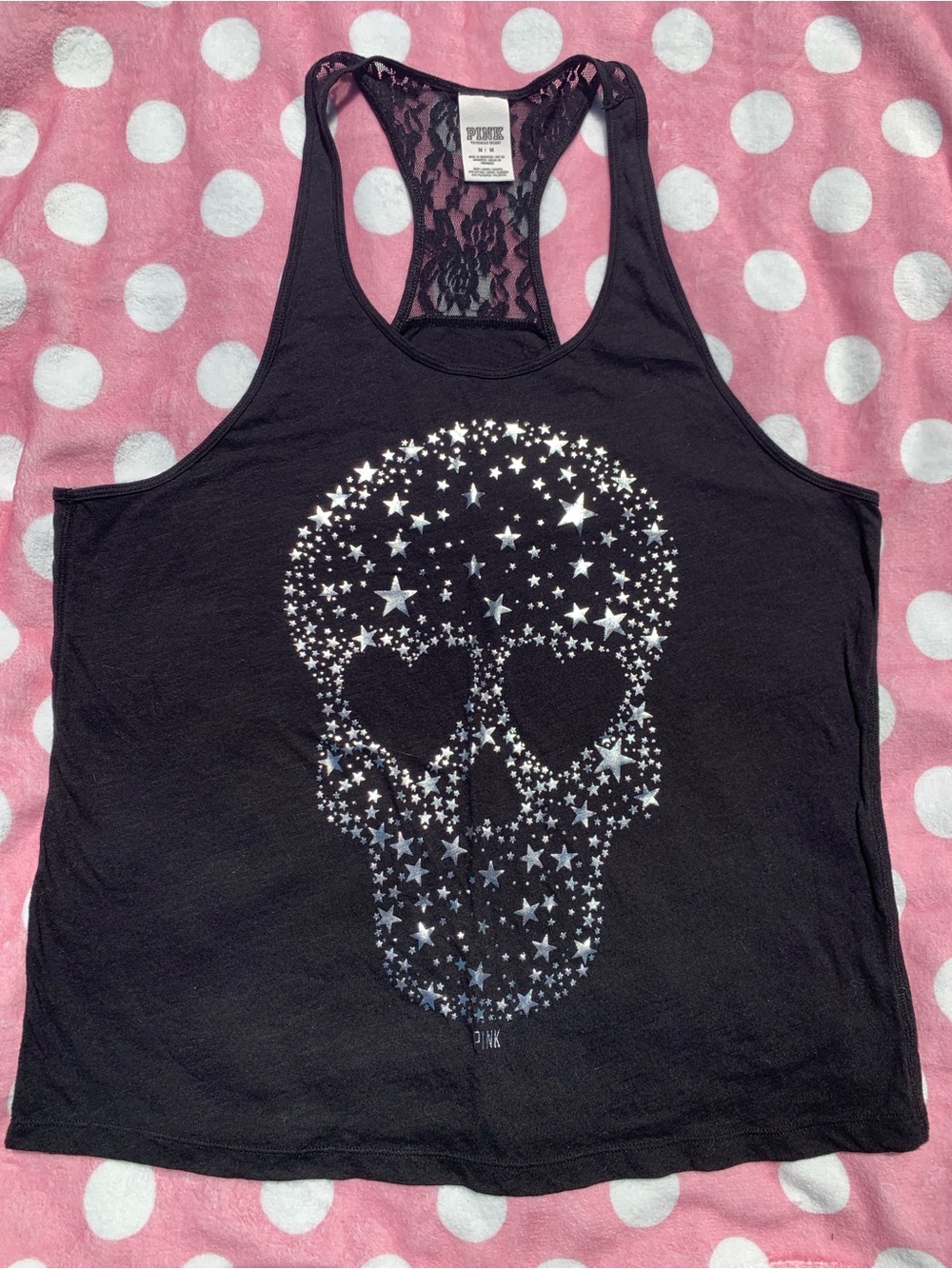 VS Pink sugar skull tank Sz M